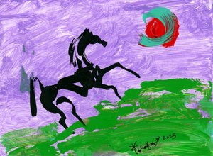 Abstract Horse Purple Sky