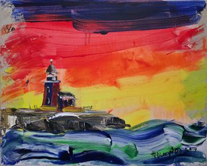 Coastal Sunset Lighthouse by Kanat Ibragimov