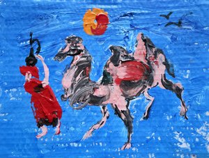 Desert Dancer and Camel by Kanat Ibragimov