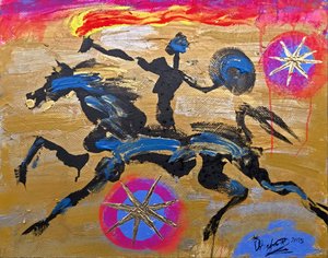 Fiery Horse and Rider by Kanat Ibragimov