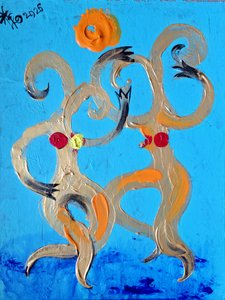 Joyful Dancing Figures by Kanat Ibragimov