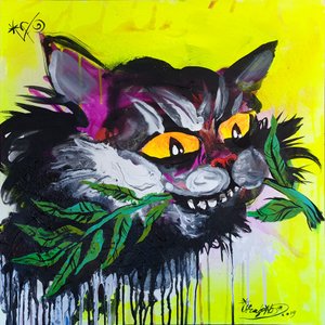 Mischievous Cat Leaves