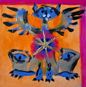 Mythical Blue Cat Guardian