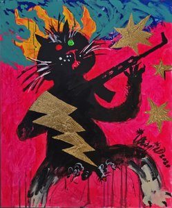 Rebel Cat with Rifle