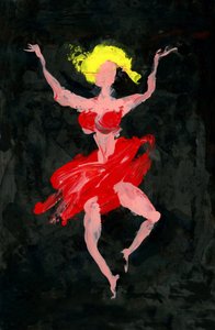 Vibrant Red Dancer