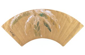 Banana palm in snow