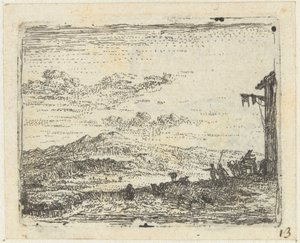 Italianate Landscape with Wagon at an Inn by Karel Du Jardin