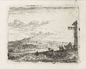Italianate Landscape with Wagon at an Inn (series title: Small Landscapes) by Karel Du Jardin