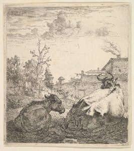 The Cow and the Calf, 17th Century by Karel Du Jardin