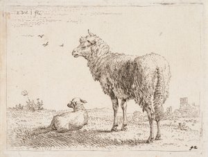 Sheep with Lamb by Karel Dujardin
