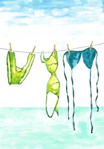 Summer Swimsuits Drying