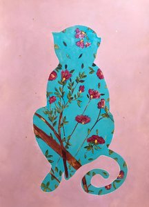Floral Monkey Silhouette by Karenina Fabrizzi