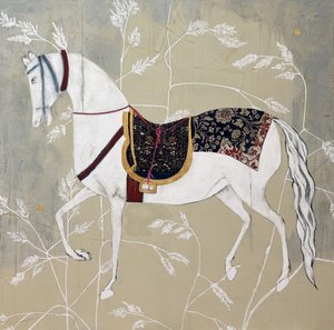Ornate White Horse by Karenina Fabrizzi
