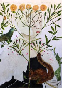 Woman And Woodland Creatures