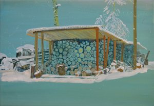 Winter Firewood Stack