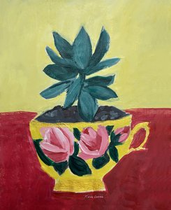 Succulent Teacup Roses by Karin Lauria
