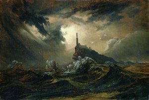 Stormy sea with Lighthouse