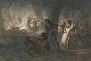 Deliverance of the Daughters of Daniel Boone and Richard Callaway by Karl Bodmer