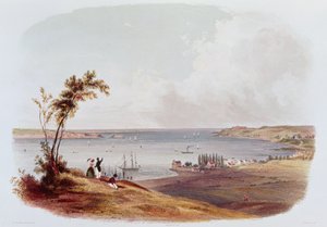 Entry to the Bay of New York, Staten Island, engraved by Salathe