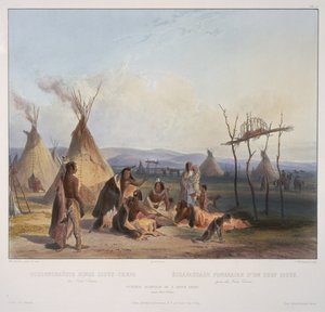 Funeral Scaffold by Karl Bodmer