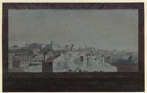 View of the Quirinal Palace and Part of Rome, Drawn from the Window of a Friend