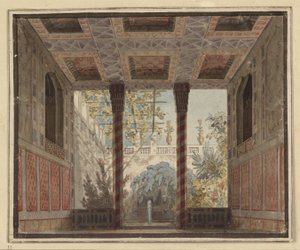 Axur, King of Ormus. Opera by Antonio Salieri. Design for the 6th Decoration. Astasia