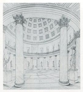 Berlin. Old Museum at Lustgarten. View of the Rotunda by Karl Friedrich Schinkel