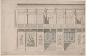 Berlin. Schauspielhaus on the Gendarmenmarkt, Concert Hall. Elevation of the Long Wall by Karl Friedrich Schinkel
