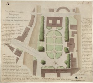 Berlin, Unter den Linden. Design for the Layout of the Lustgarten by Karl Friedrich Schinkel