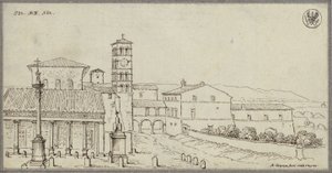 View of San Lorenzo fuori le mura in Rome by Karl Friedrich Schinkel