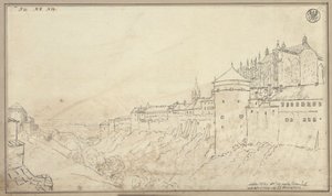 View of the Hradčany in Prague with the Choir of St. Vitus Cathedral by Karl Friedrich Schinkel