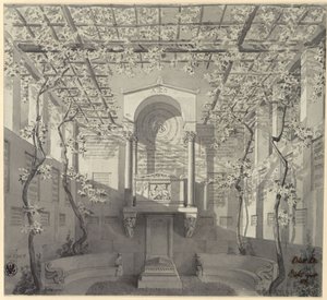 Bonn. Design for the Tomb Monument for Barthold Georg Niebuhr, with Pergola by Karl Friedrich Schinkel