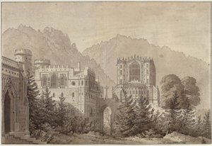 Decoration for General Use. Medieval Castle Complex. Woodstock Castle by Karl Friedrich Schinkel