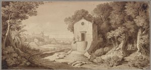 A Small Chapel Built of Lava near Giarre on Mount Etna by Karl Friedrich Schinkel