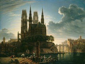 Gothic Cathedral by the Water by Karl Friedrich Schinkel