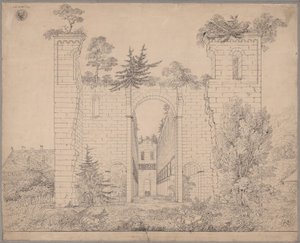 Paulinzella Monastery Ruins. View into the Nave from the East by Karl Friedrich Schinkel