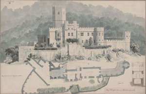 Koblenz. Stolzenfels Ruin. Ground Plan and View by Karl Friedrich Schinkel