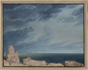 King Yngurd. Tragedy by Adolf Müllner. Design for the 2nd Decoration. Northern Sea Horizon by Karl Friedrich Schinkel