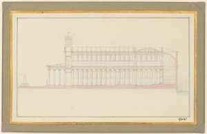 Longitudinal Section of a Cathedral for Berlin by Karl Friedrich Schinkel
