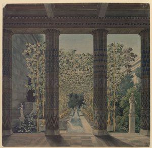 Orianda Castle in Crimea. Antique Design. Imperial Garden by Karl Friedrich Schinkel