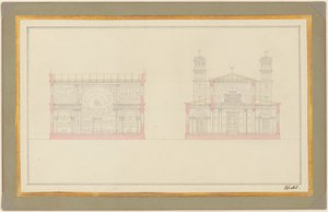 Section of the Crossing and the West End of a Cathedral for Berlin by Karl Friedrich Schinkel