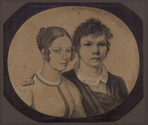 Self-Portrait of Karl Friedrich Schinkel with Susanne Schinkel, née Berger by Karl Friedrich Schinkel