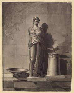 Female Ancient Draped Torso between a Bowl and an Altar by Karl Friedrich Schinkel