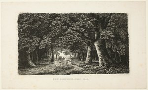Woodland Path with a Coach by Karl Friedrich Schinkel