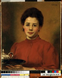 A Woman in Red by Karl Gussow