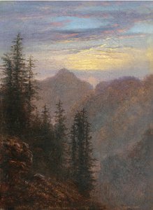View of the Mountains at Dusk