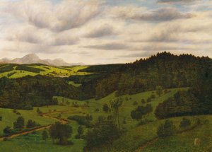 Upper Bavarian Landscape Near Schliersee with the Wendelstein by Karl Haider