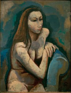 Girl in a Blue Armchair by Karl Hofer