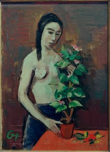 Girl with Flower Pot by Karl Hofer