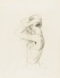 Standing Girl Fixing Her Hair by Karl Hofer